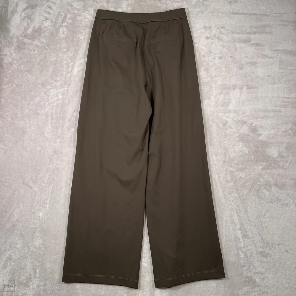 Halara Women's Pants Wide Leg Flowy Athleisure Stretch Office M Green